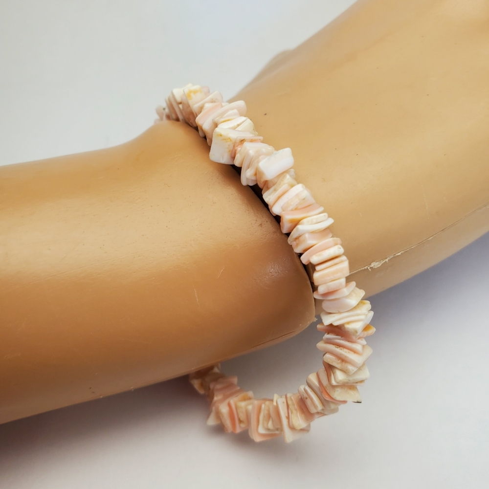 Tropical set Coral Shell necklace and bracelet - Picture 3 of 6